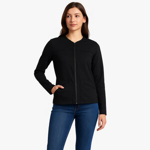 Fig Black Full Zip Jacket Medium Weight Jersey Size L Made in Canada Montreal